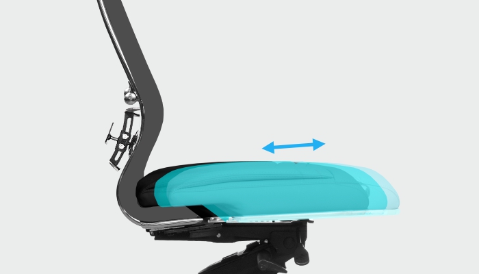 Seat depth adjustment slider