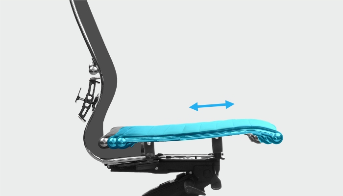 Seat depth adjustment slider